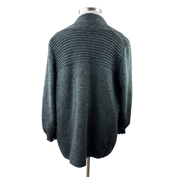 Alpaca Connection Grey Wool Blend Peruvian Shawl Collar Cozy Blanket Cardigan OS - Picture 6 of 12